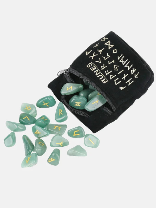 Green aventurine runes