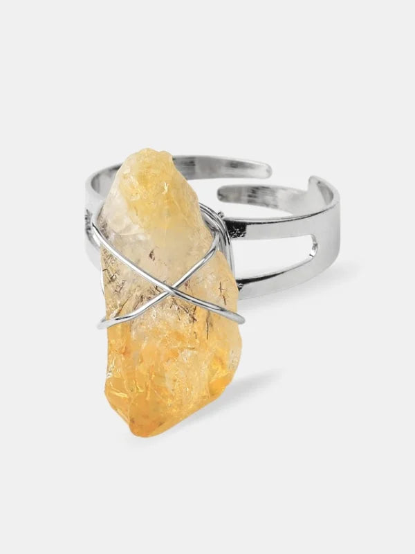 Raw citrine ring - Citrine