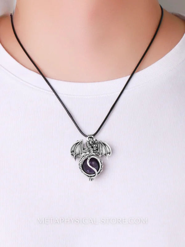 Amethyst Dragon Necklace - Amethyst