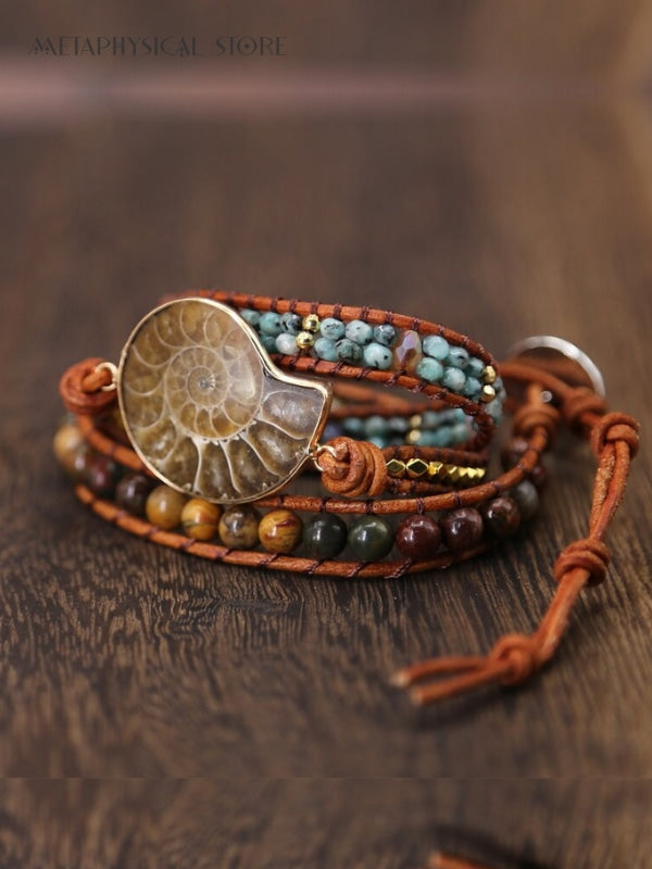 Ammonite fossil bracelet