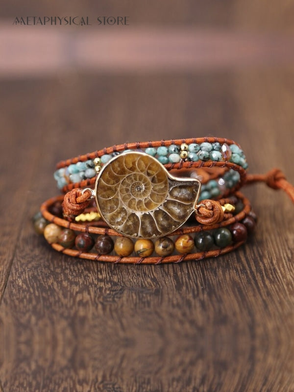 Ammonite fossil bracelet