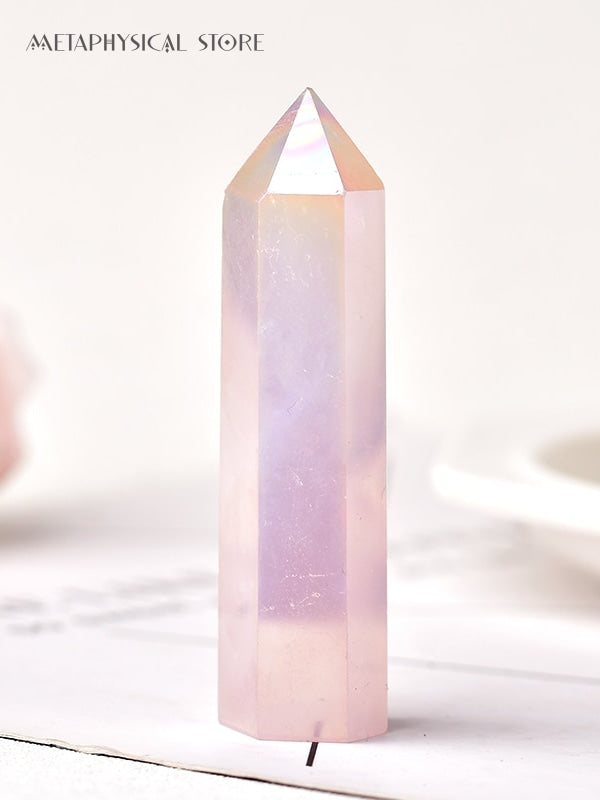 Aura rose quartz tower