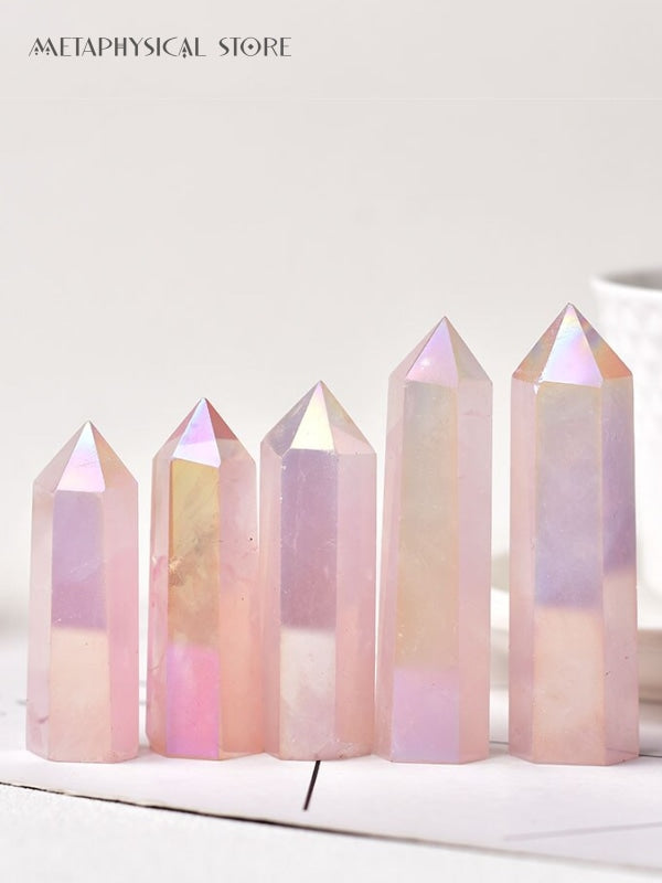 Aura rose quartz tower