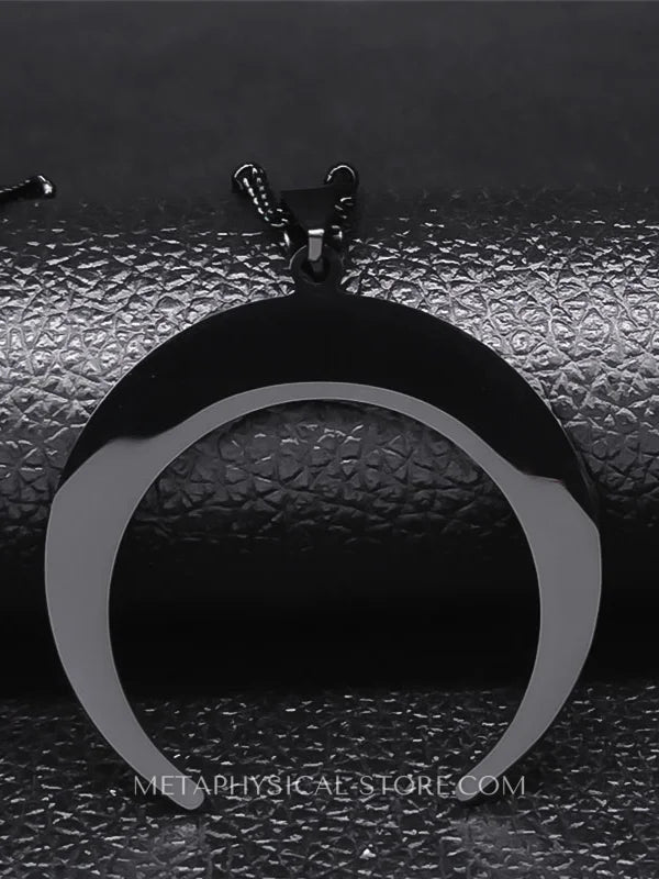 Black Crescent Moon Necklace