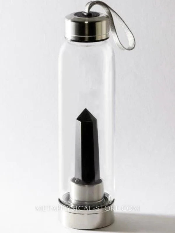 Black Obsidian Crystal Water Bottle - Obsidian