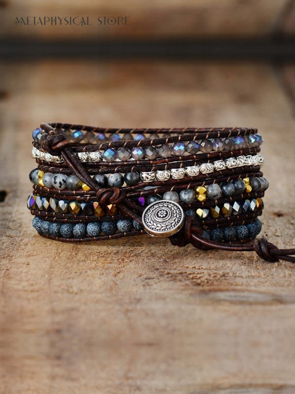 Black onyx wrap bracelet