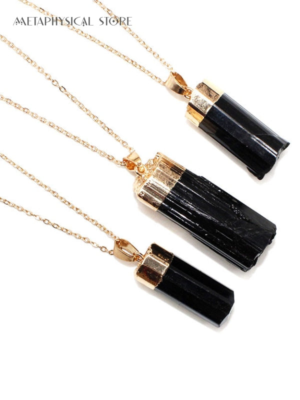 Black tourmaline necklace gold