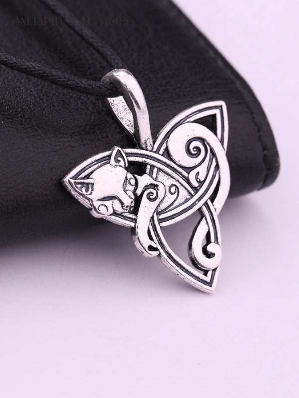 Cat triquetra necklace