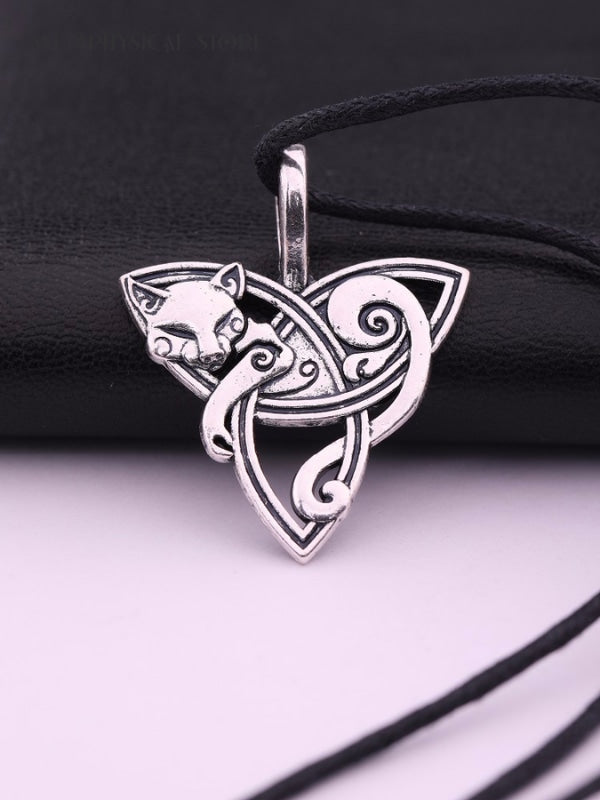 Cat triquetra necklace