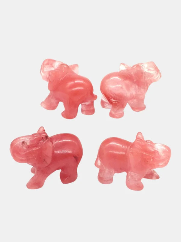 Cherry Quartz Elephant