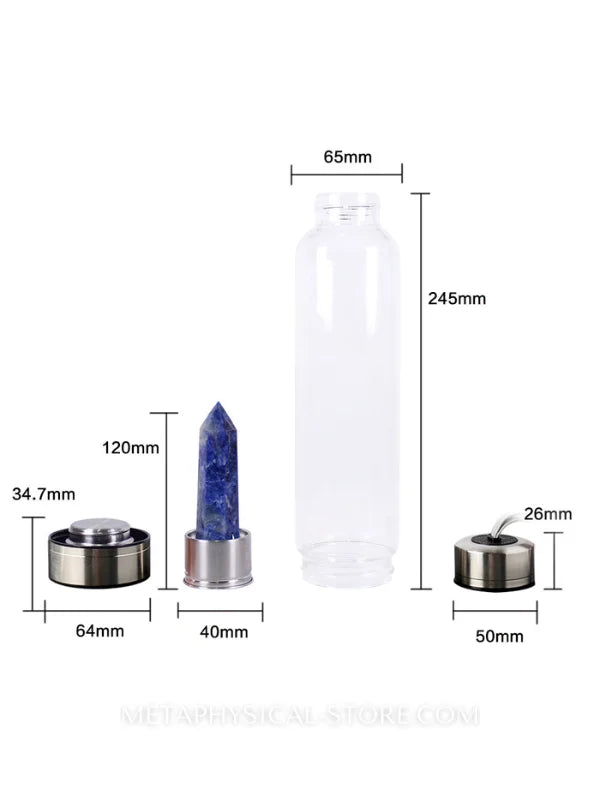 Clear Quartz Crystal Water Bottle - Clear quartz