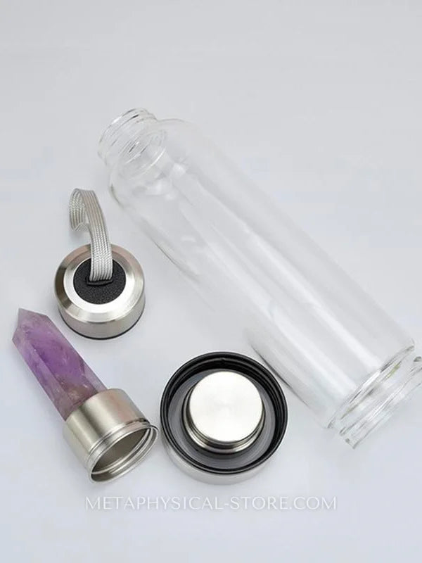 Clear Quartz Crystal Water Bottle - Clear quartz