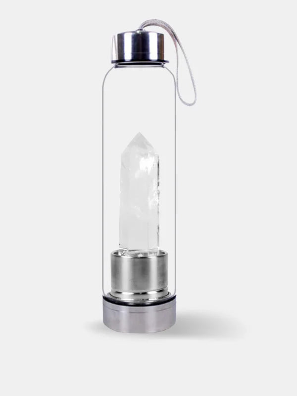 Clear Quartz Crystal Water Bottle - Clear quartz