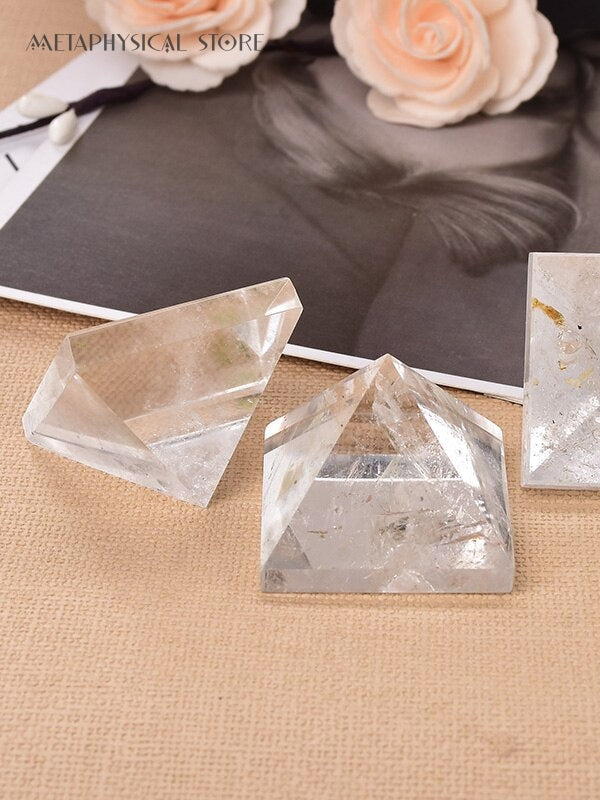 Clear quartz pyramid