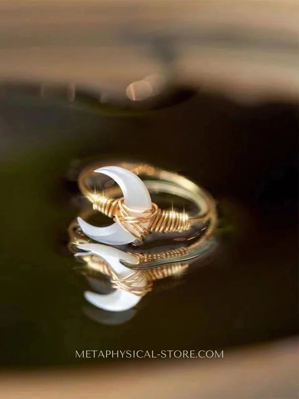 Crescent Moon Gold Ring