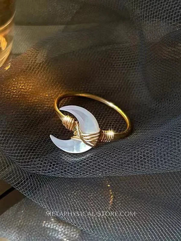 Crescent Moon Gold Ring