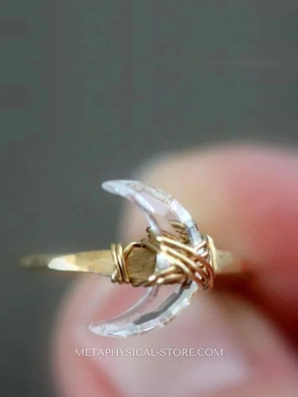 Crescent Moon Gold Ring