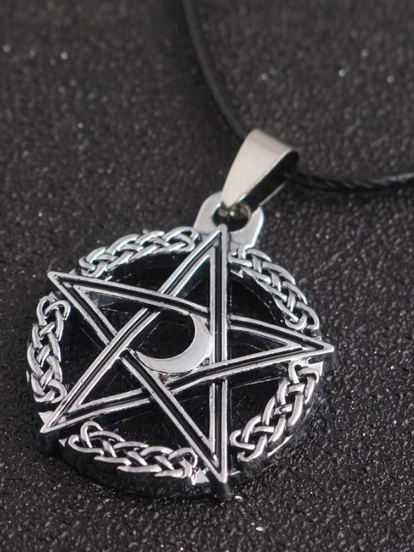 Crescent moon Pentagram necklace