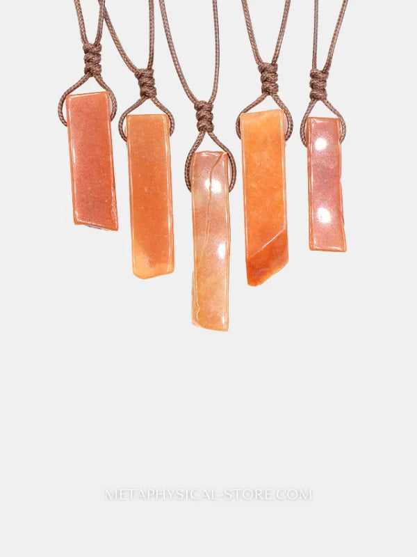 Crystal Slice Necklace Red aventurine