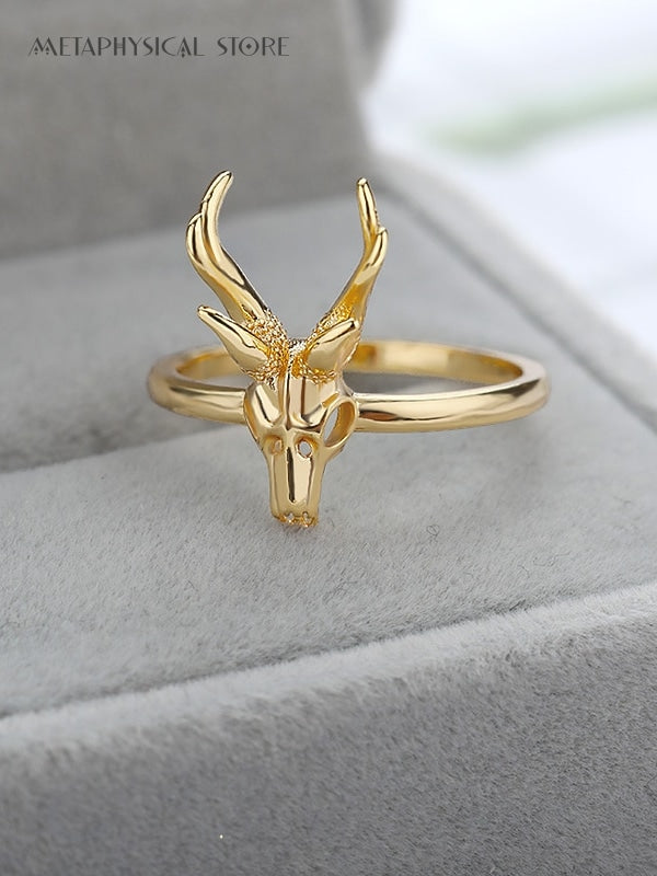 Deer skull ring