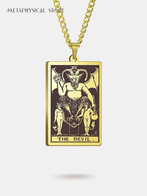 Devil Tarot card necklace