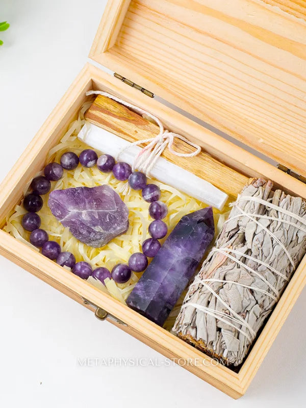 Energy Cleansing Smudge Kit With Amethyst