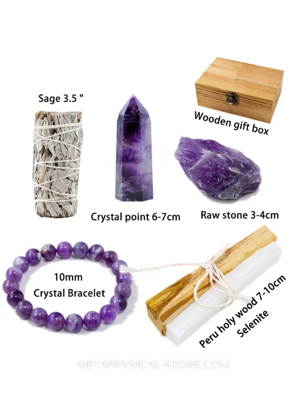 Energy Cleansing Smudge Kit With Amethyst