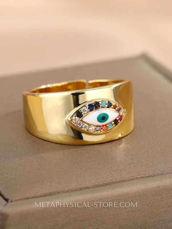 Evil Eye Gold Ring