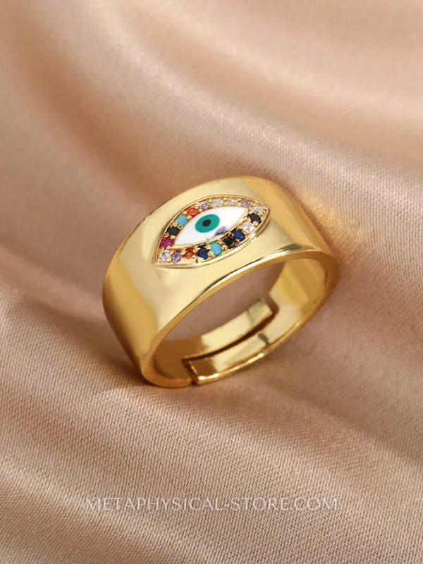 Evil Eye Gold Ring