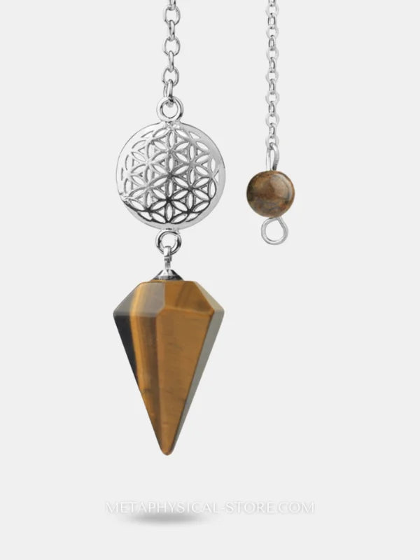 Flower of Life Pendulum - Tiger eye