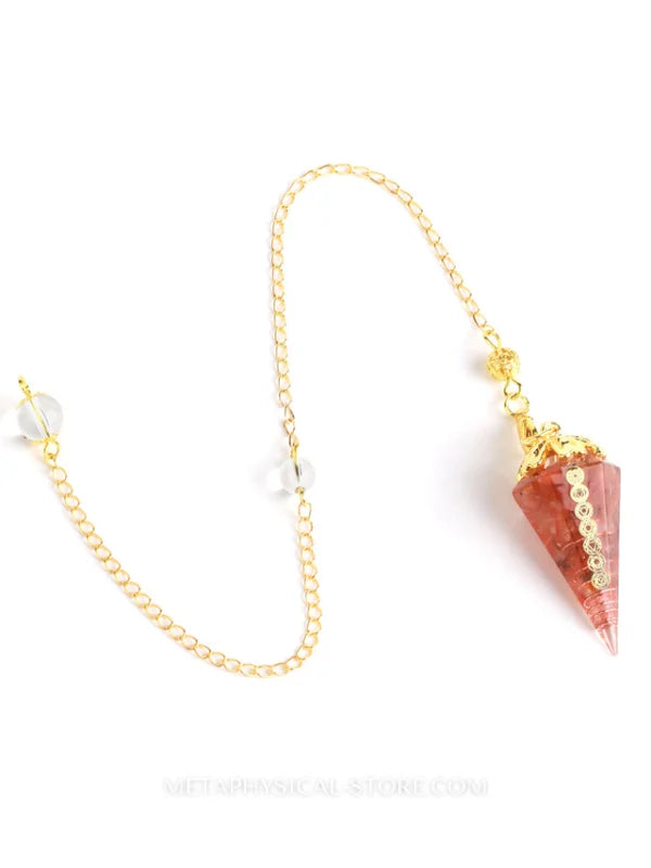 Gold Pendulum - Red agate