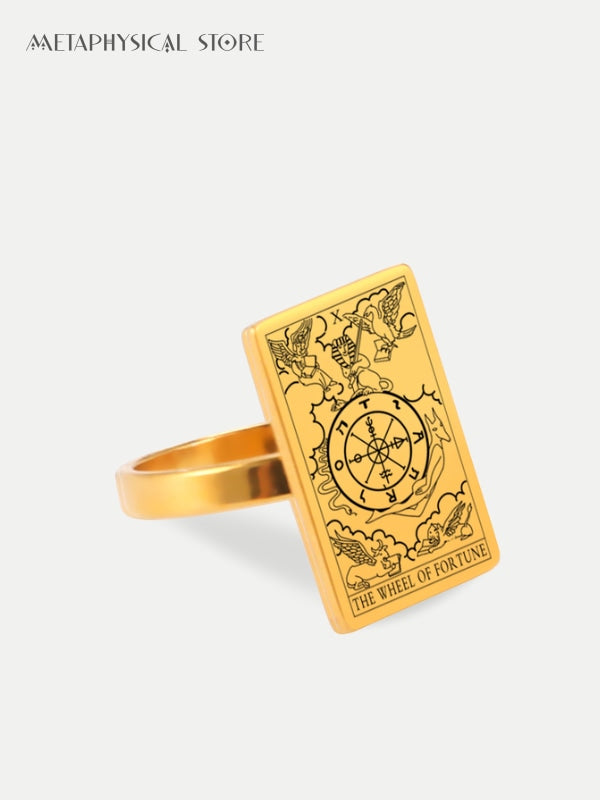 Gold Tarot card ring