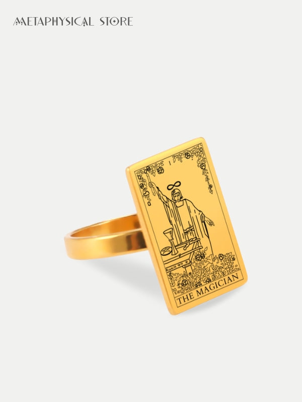 Gold Tarot card ring