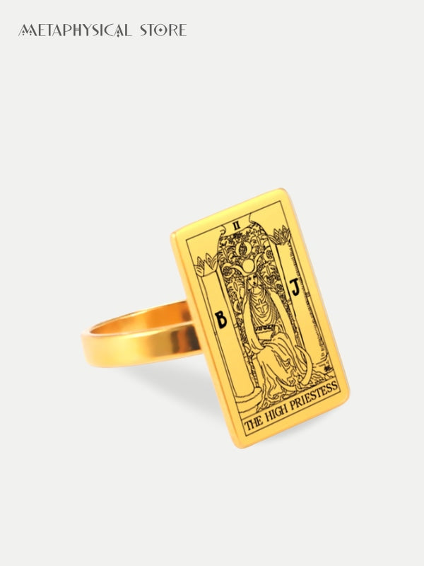 Gold Tarot card ring