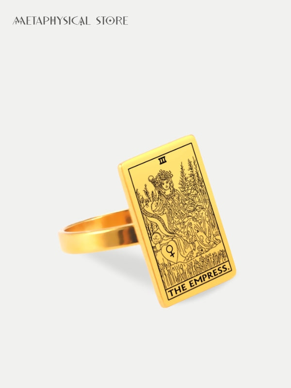 Gold Tarot card ring