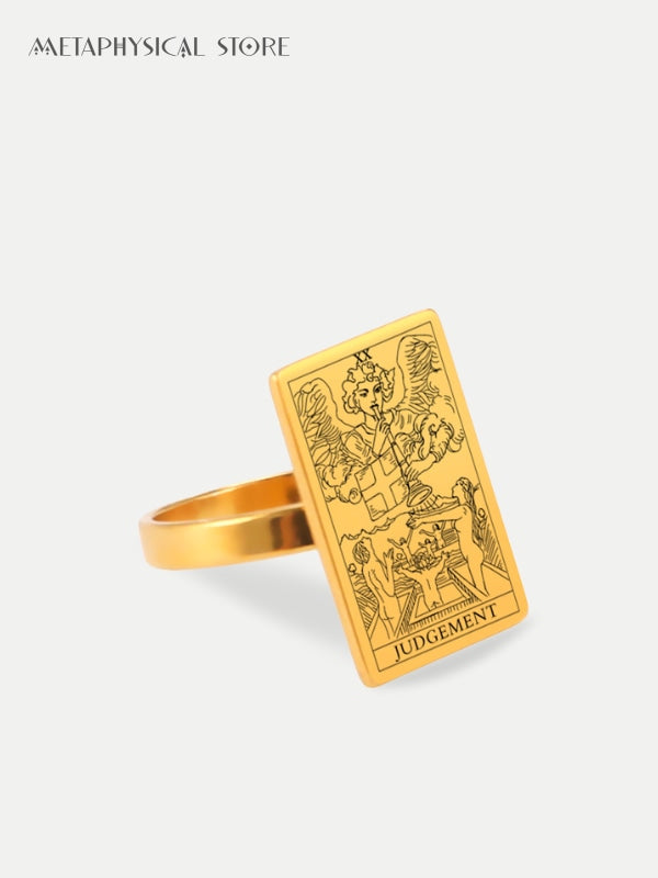 Gold Tarot card ring