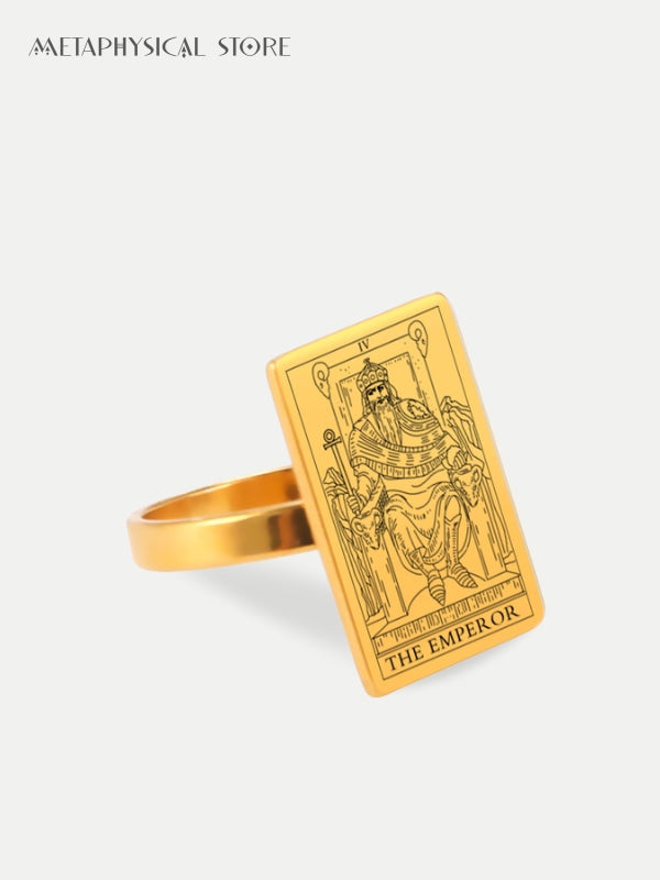 Gold Tarot card ring