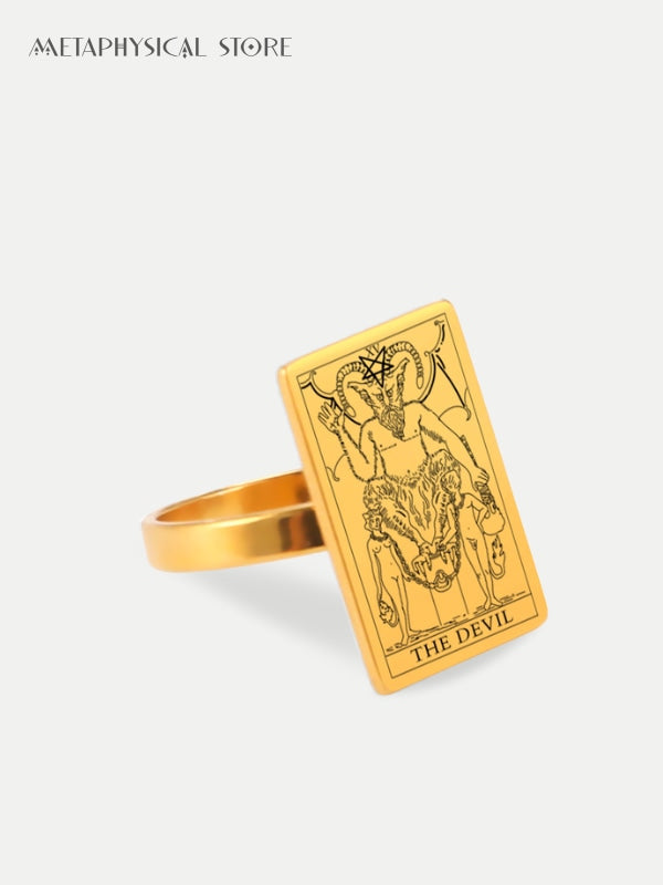 Gold Tarot card ring