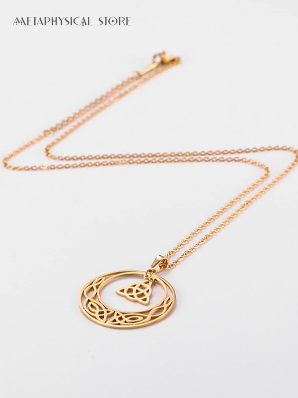 Gold trinity knot necklace