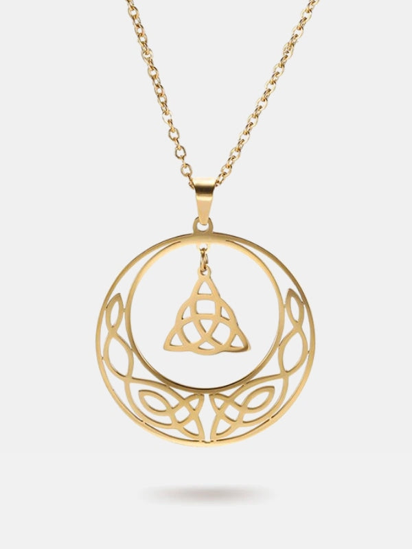 Gold trinity knot necklace