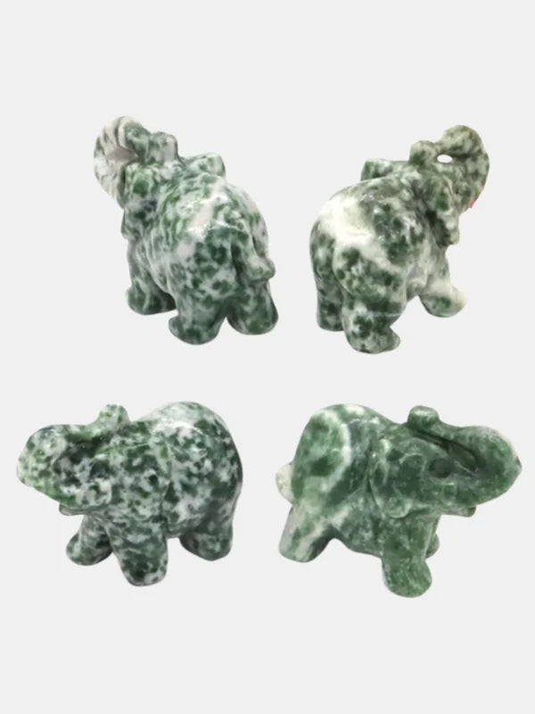 Green Spot Jasper Elephant