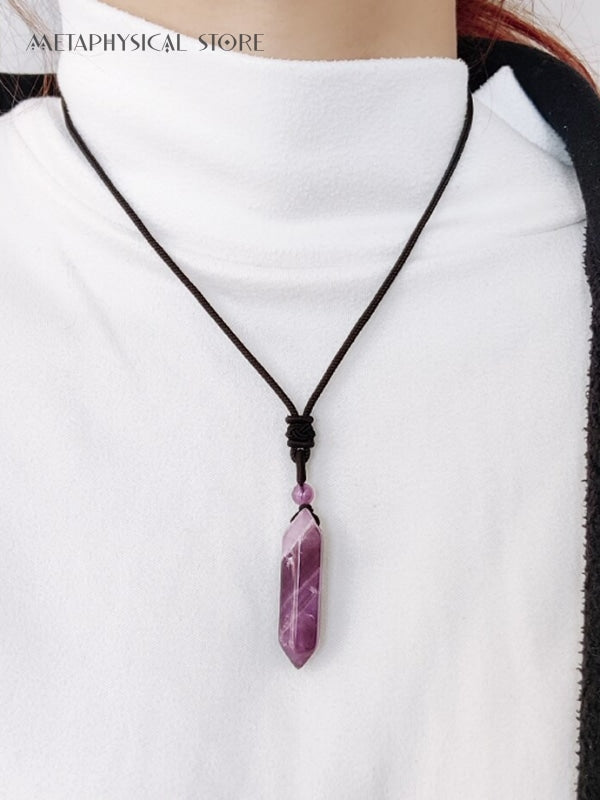 Healing point crystal necklace