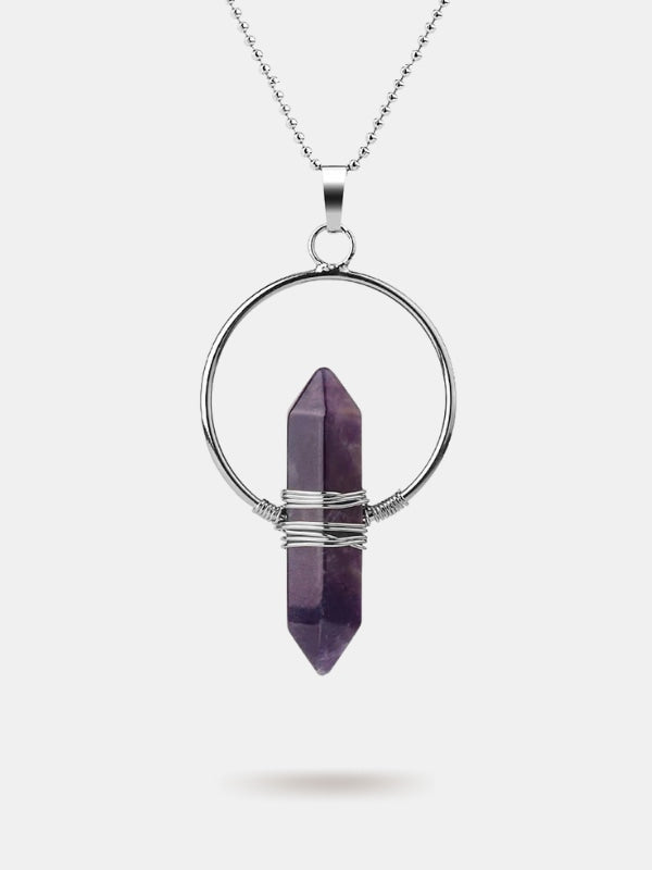 Hexagonal crystal necklace