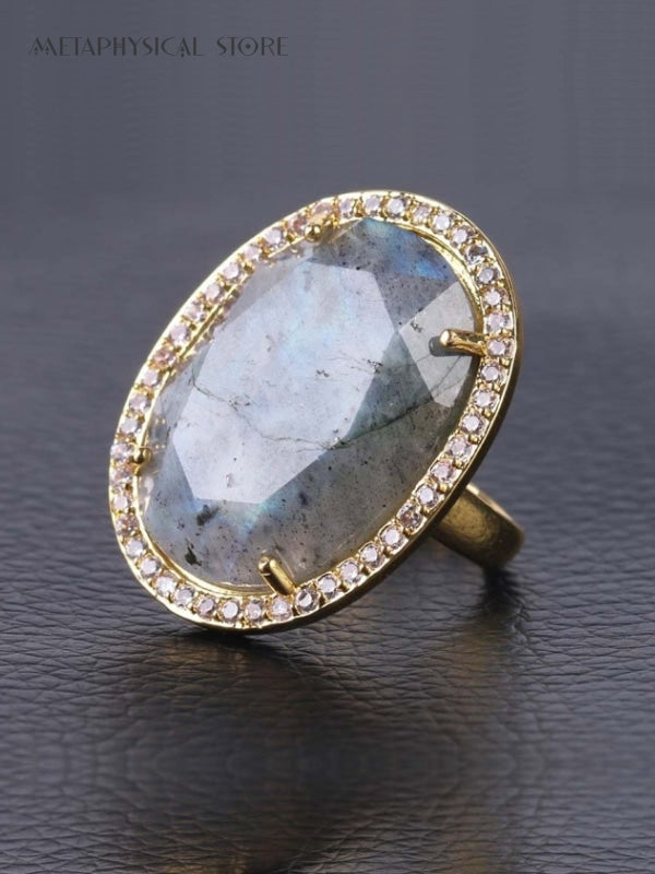 Labradorite gold ring