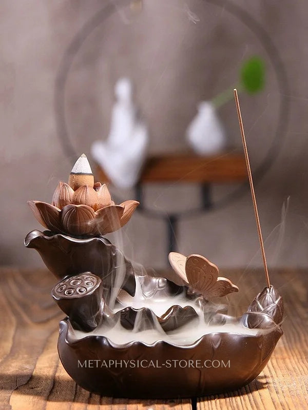Lotus backflow incense burner