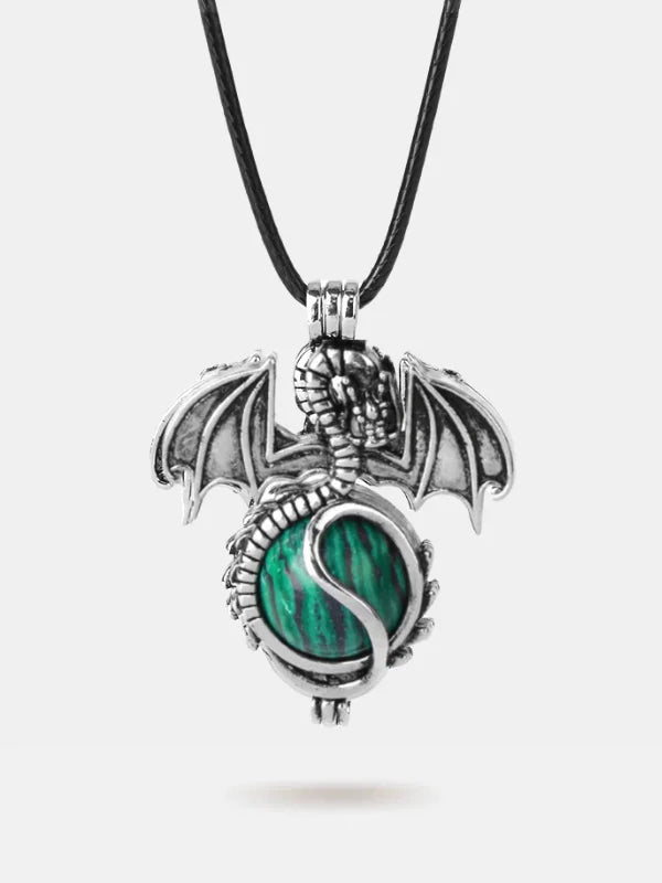 Malachite Dragon Necklace - Malachite