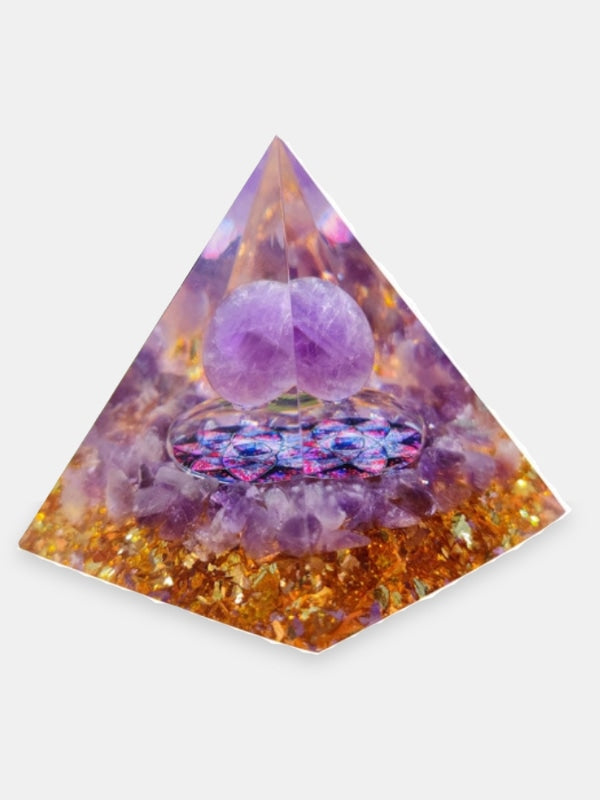 Orgonite amethyst crystal pyramid