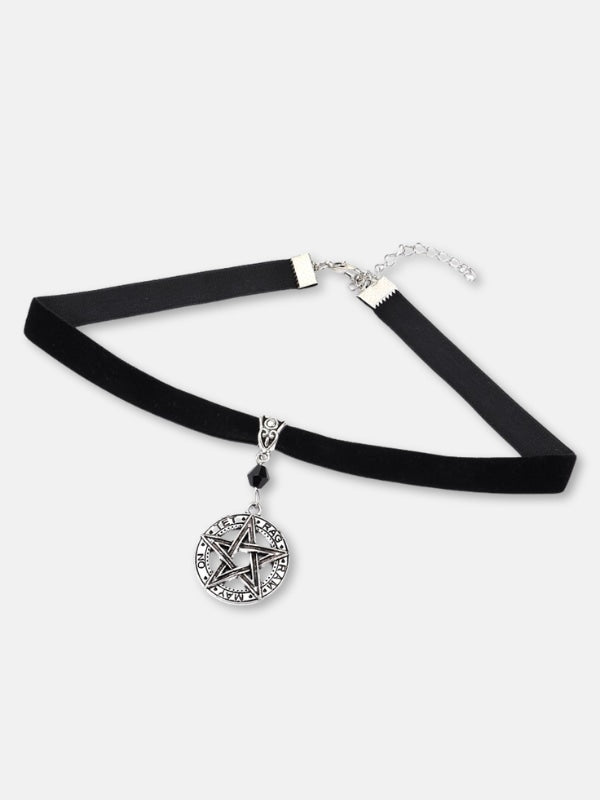 Pentagram choker necklace