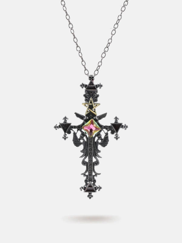 Pentagram cross necklace