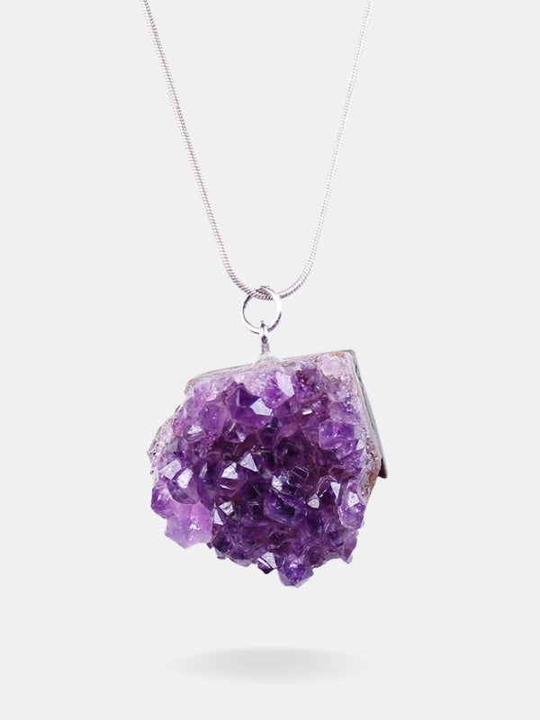 Raw amethyst necklace